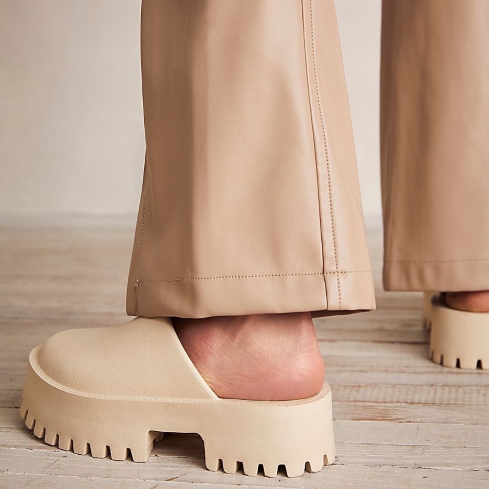 Free People ‘Bae Platform Mules’. Sea salt color. Brand new. Size 8